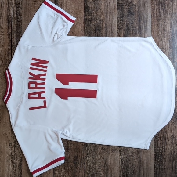 Nike Cooperstown Collection Cincinnati Reds Barry Larkin Home Jersey Size Small - Picture 6 of 11